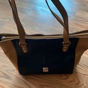Aurielle Black and Tan Tote Bag